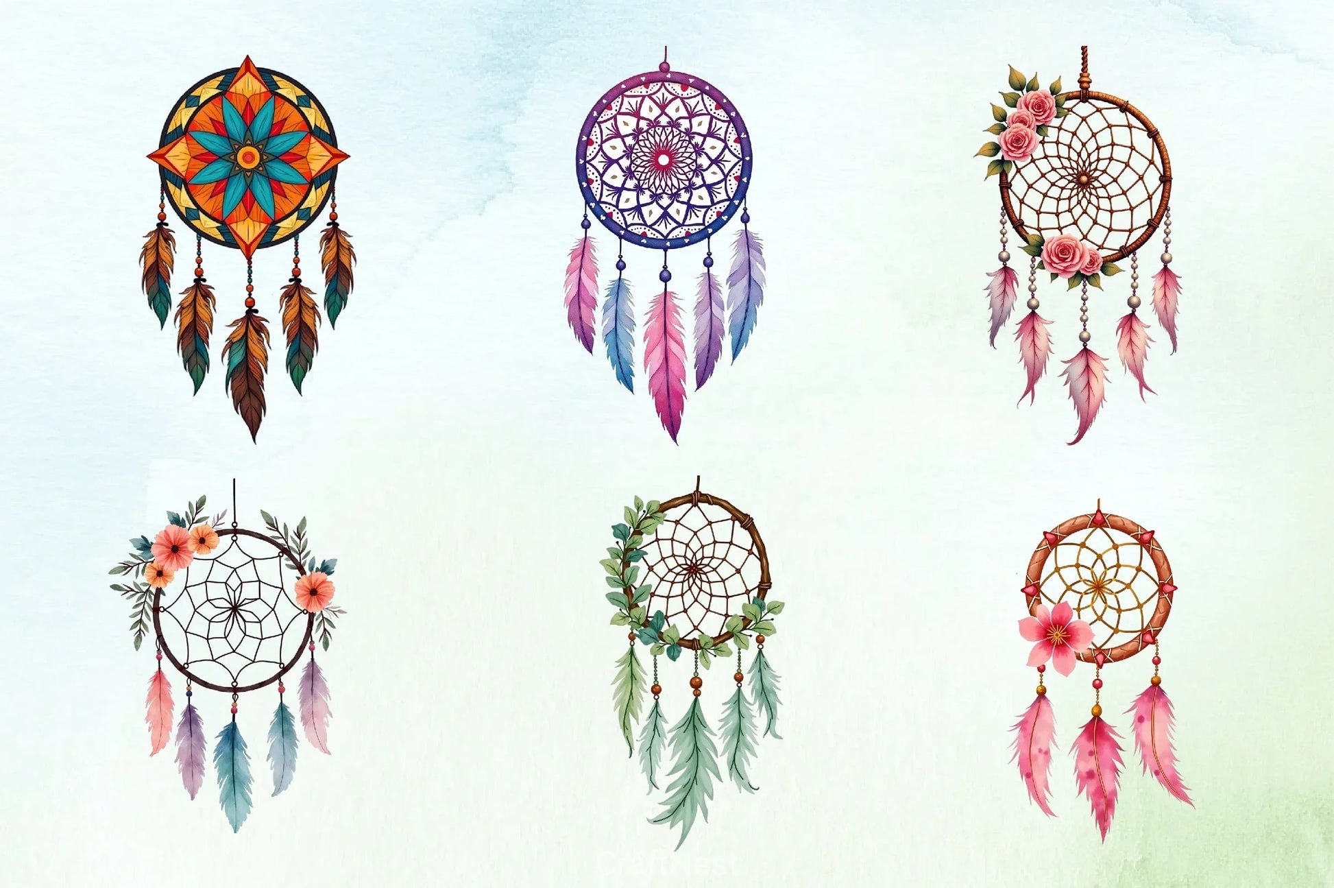 Boho Dreamcatcher Clipart Bundle - CraftNest - Digital Crafting and Art