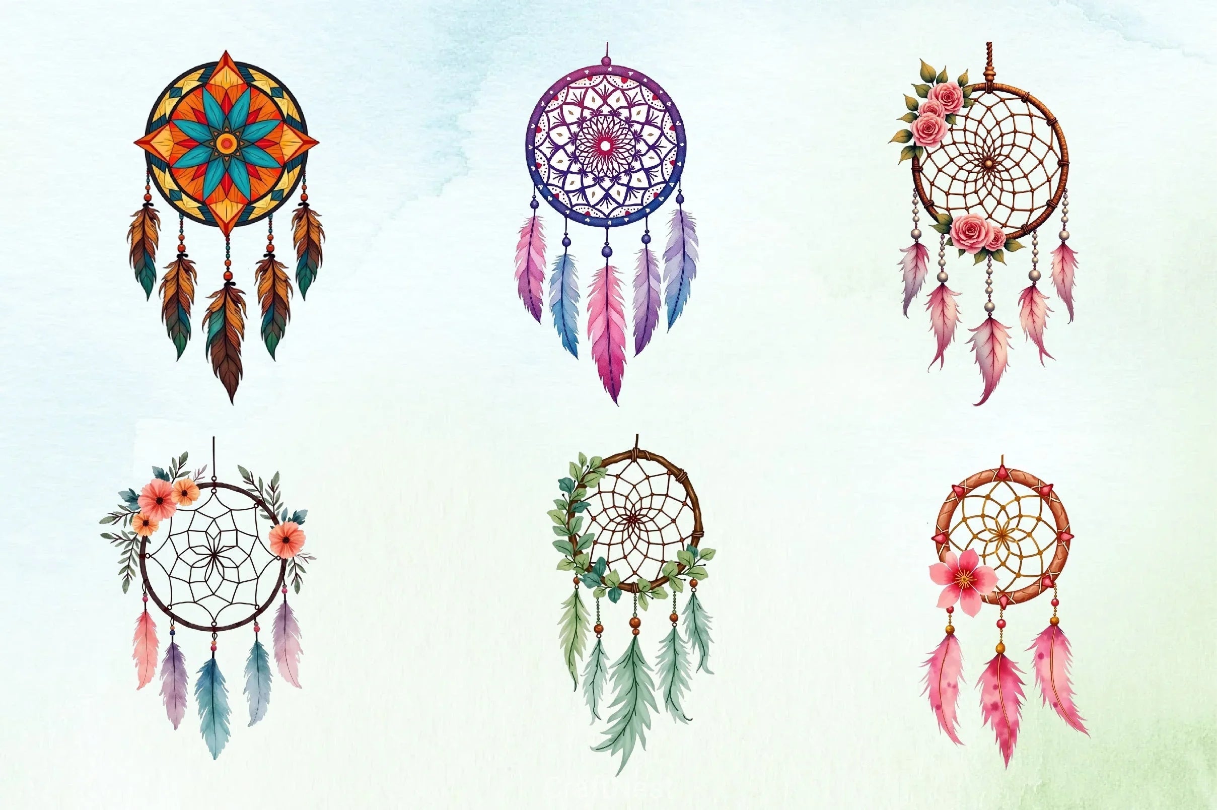 Boho Dreamcatcher Clipart Bundle - CraftNest - Digital Crafting and Art