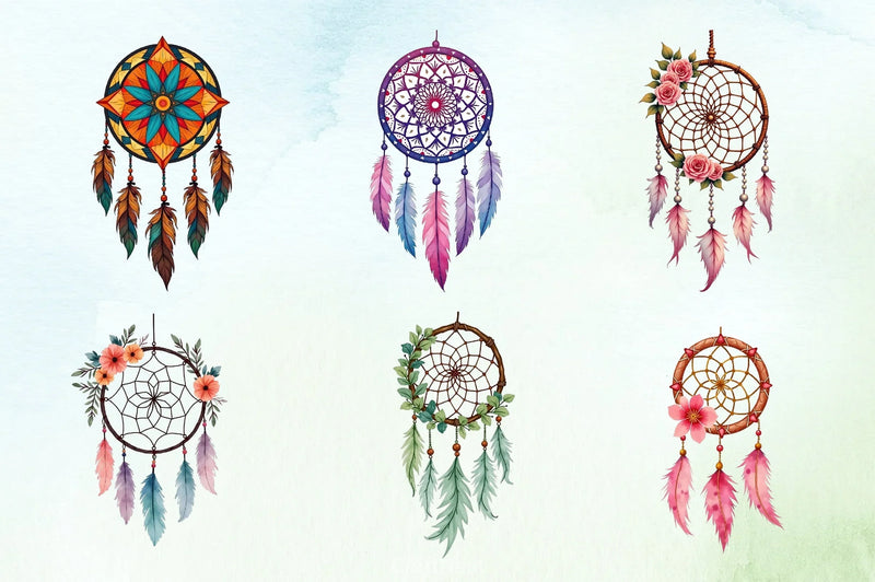 Boho Dreamcatcher Clipart Bundle - CraftNest - Digital Crafting and Art
