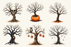 Halloween Tree Clipart Bundle 2 - CraftNest - Digital Crafting and Art