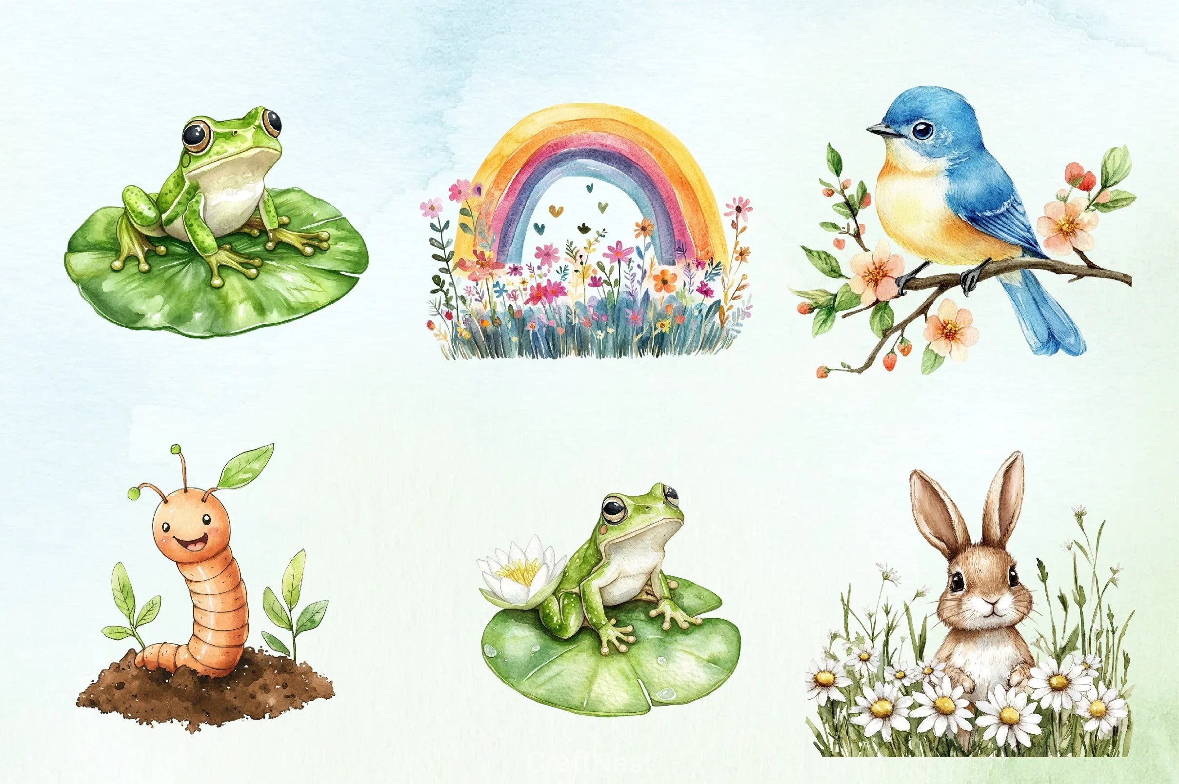 Cute Spring Garden Clipart Bundle - CraftNest - Digital Crafting and Art