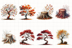 Autumn Tree Clipart Bundle 4 - CraftNest - Digital Crafting and Art