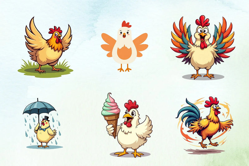 Crazy Chicken Clipart Bundle - CraftNest - Digital Crafting and Art