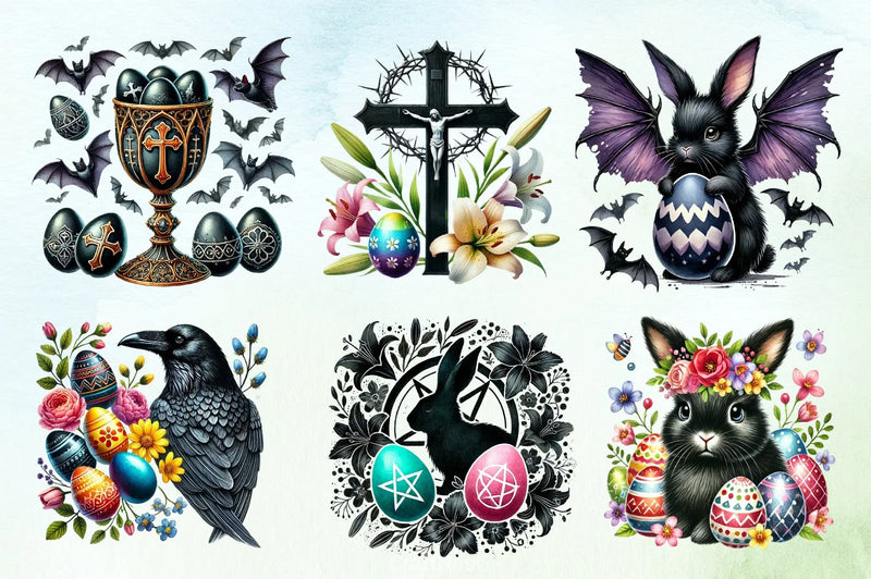 Gothic Easter Clipart Bundle 5 - CraftNest - Digital Crafting and Art