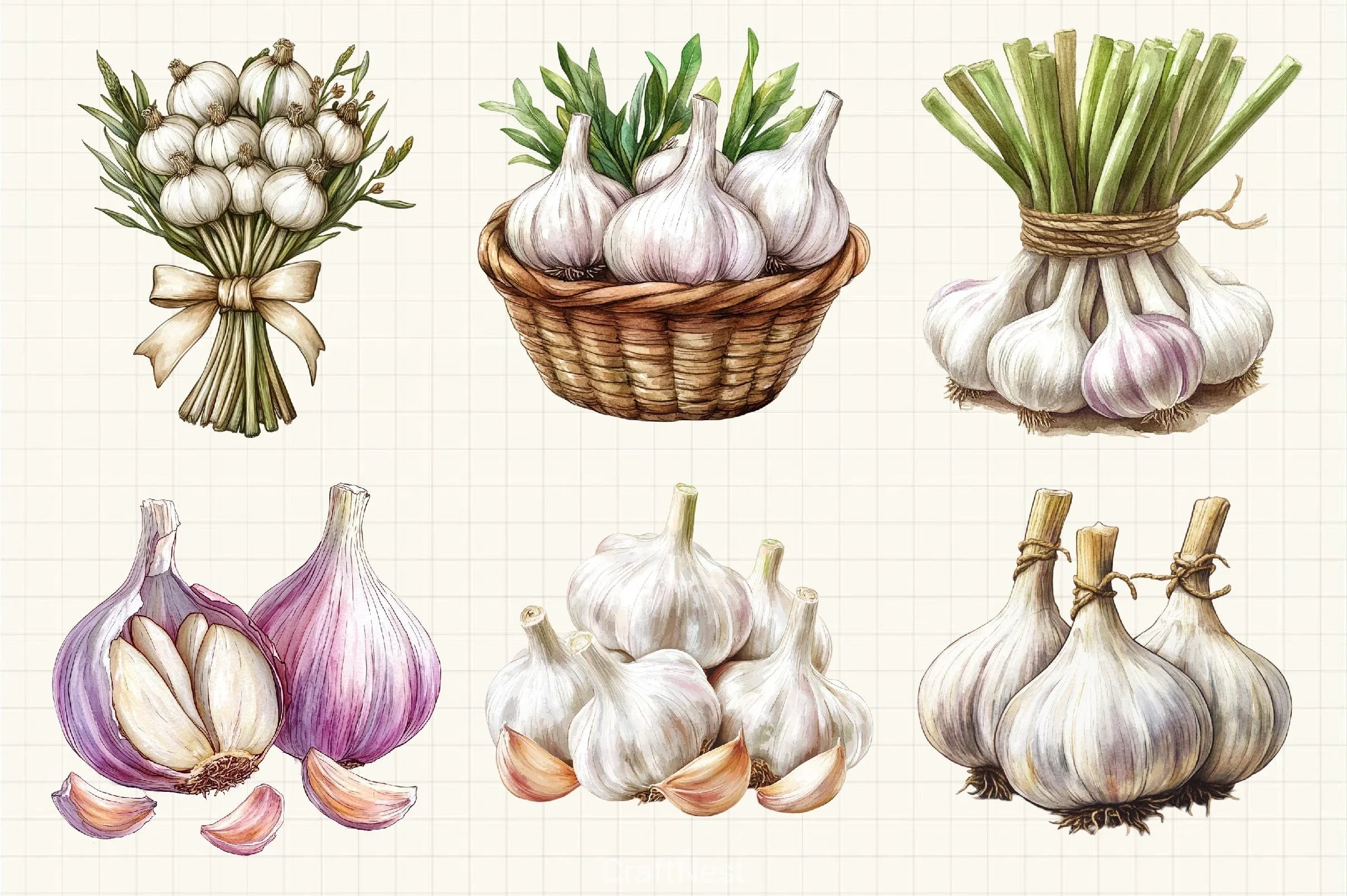 Garlic Clipart Bundle - CraftNest - Digital Crafting and Art