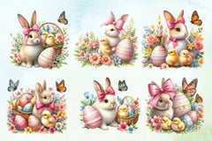 Cute Easter Bunny Clipart Bundle - CraftNest - Digital Crafting and Art
