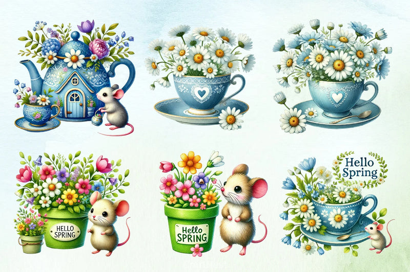 Spring Daisies Clipart Bundle - CraftNest - Digital Crafting and Art