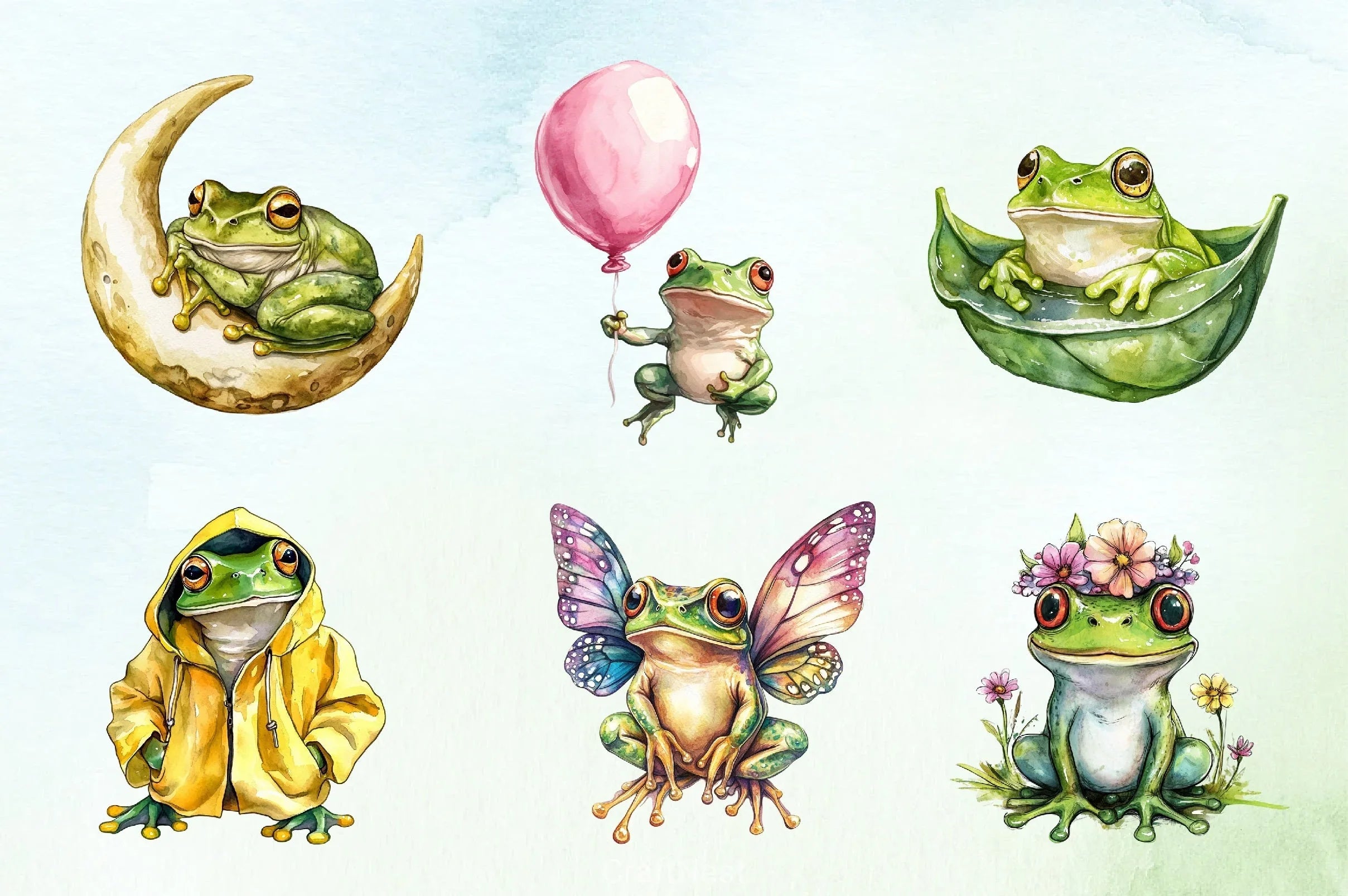 Spring Frog Clipart Bundle 2 - CraftNest - Digital Crafting and Art