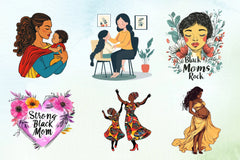 Black Mother's Day Clipart Bundle - CraftNest - Digital Crafting and Art