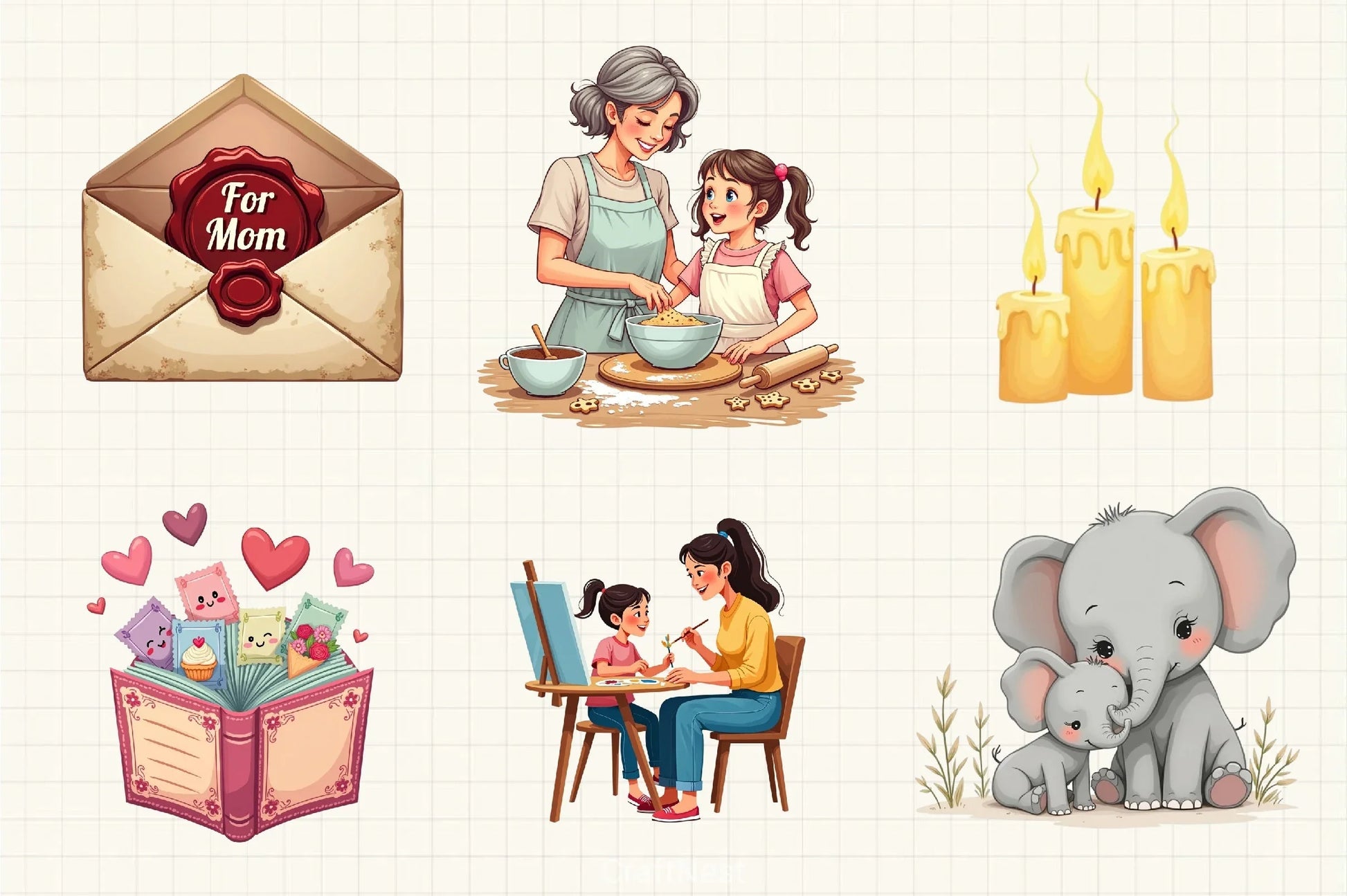 Mother's Day Clipart Bundle 4 - CraftNest - Digital Crafting and Art