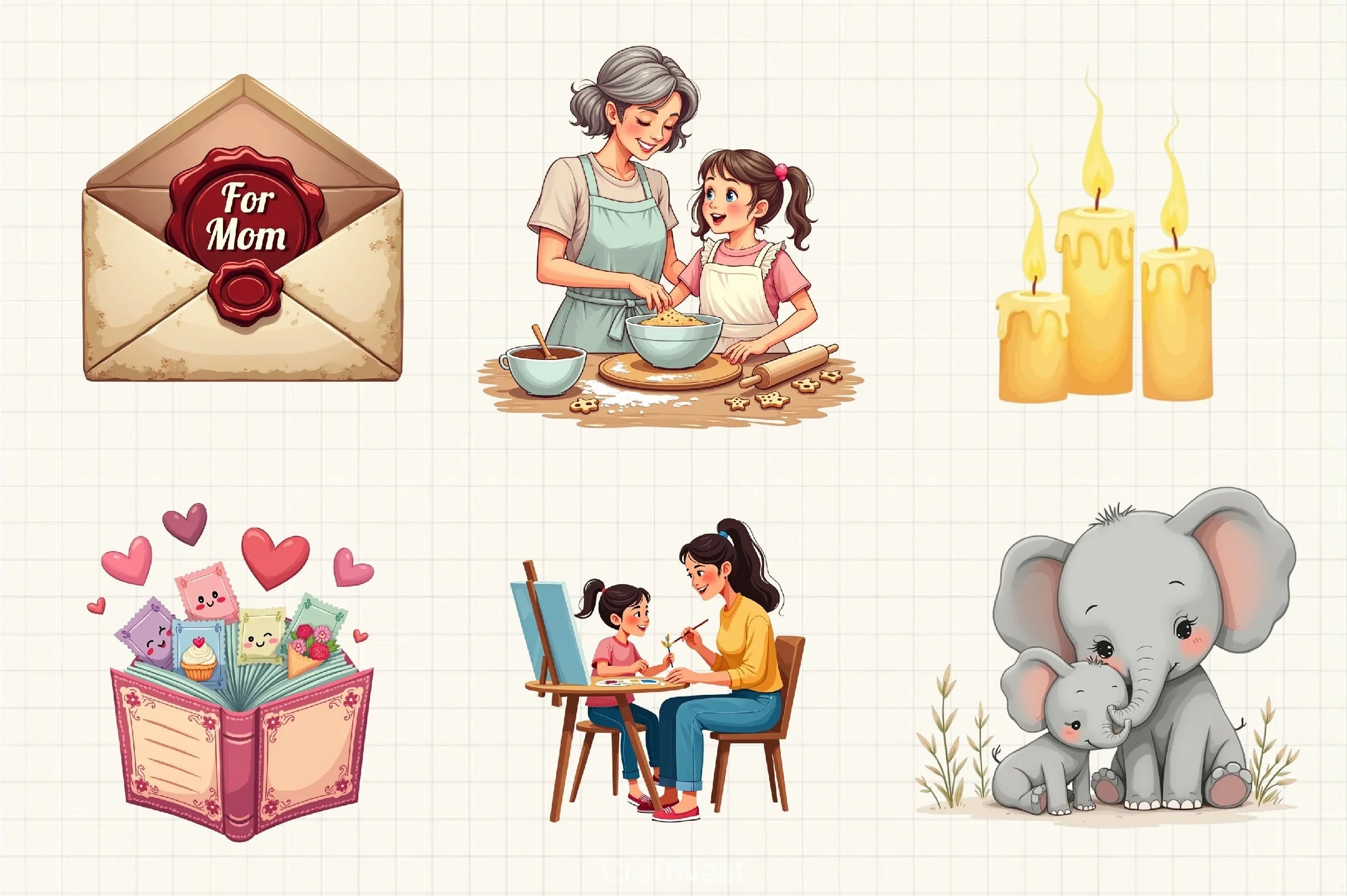 Mother's Day Clipart Bundle 4 - CraftNest - Digital Crafting and Art