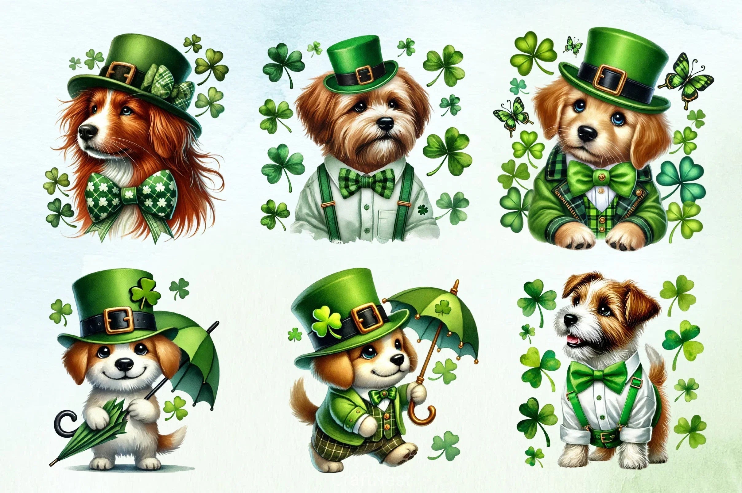 St Patrick's Day Irish Setter Clipart Bundle - CraftNest - Digital Crafting and Art