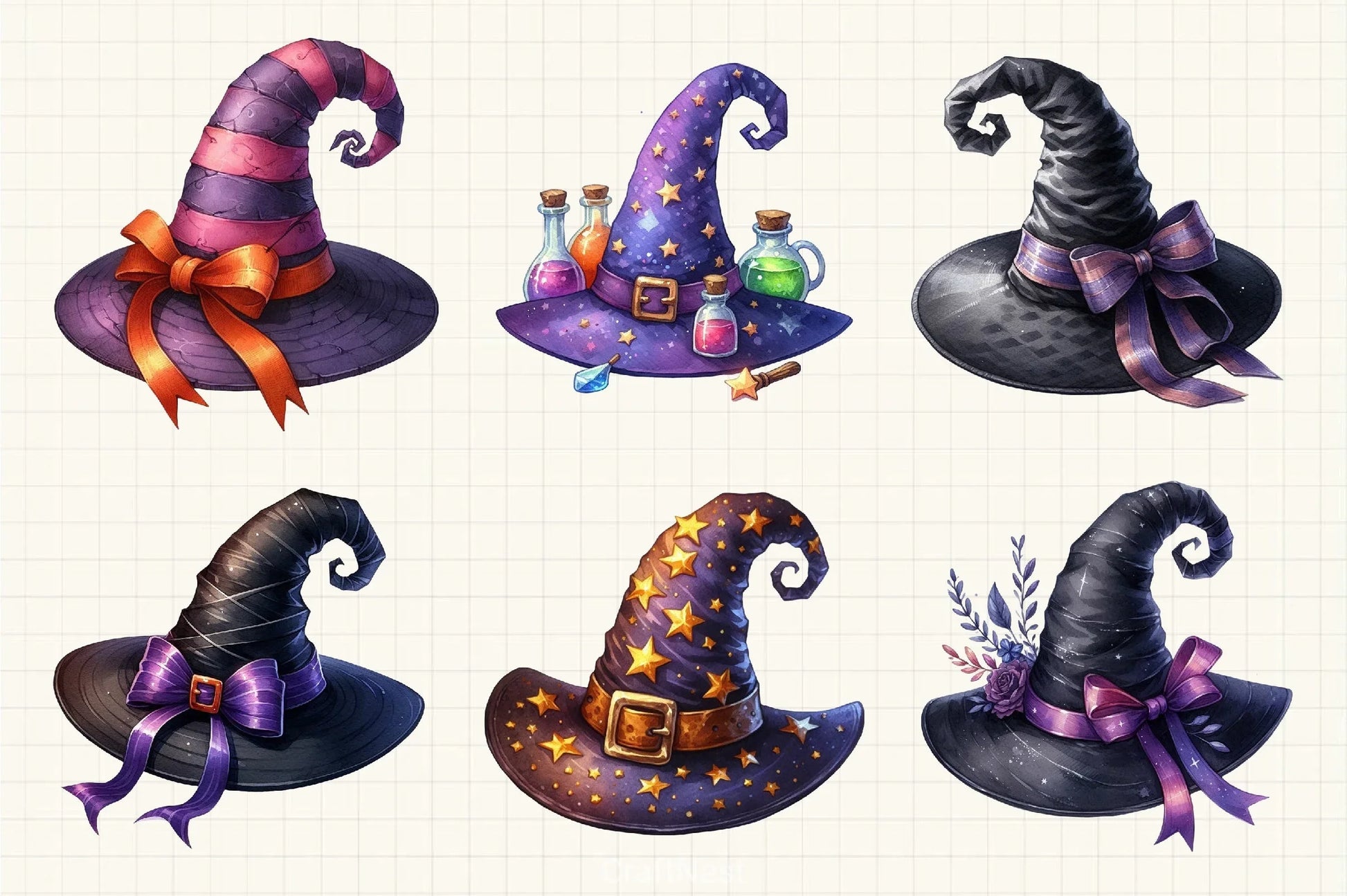 Witch Hat Halloween Clipart Bundle - CraftNest - Digital Crafting and Art