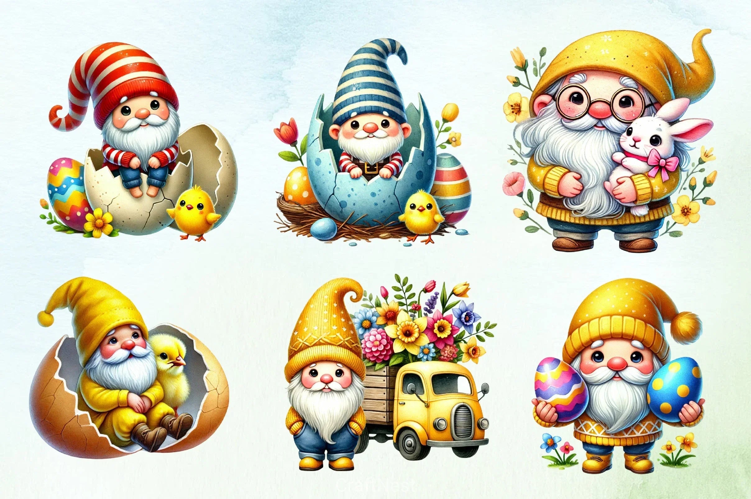 Easter Gnomes Clipart Bundle - CraftNest - Digital Crafting and Art