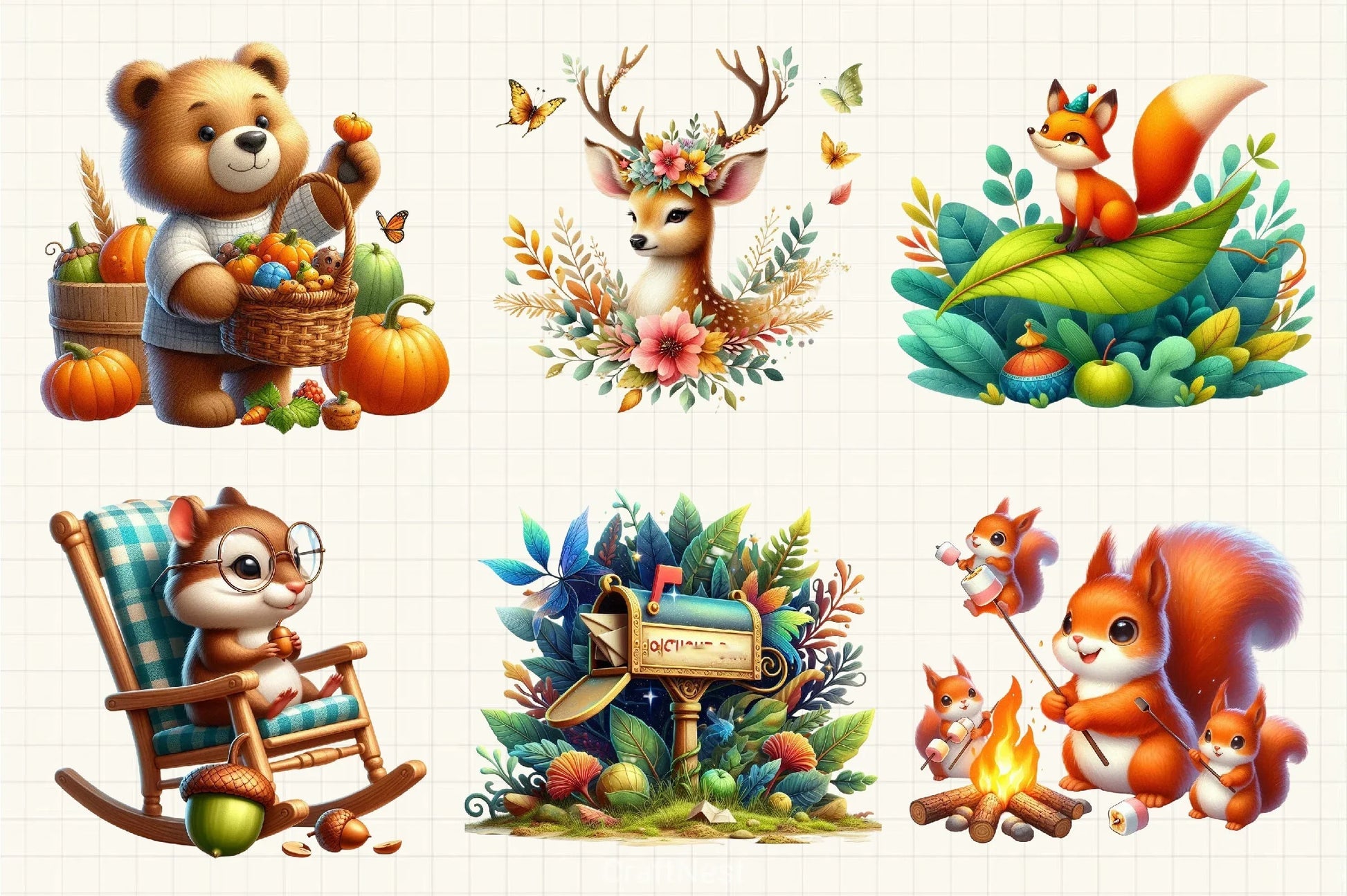 Whimsical Autumn Clipart Bundle - CraftNest - Digital Crafting and Art