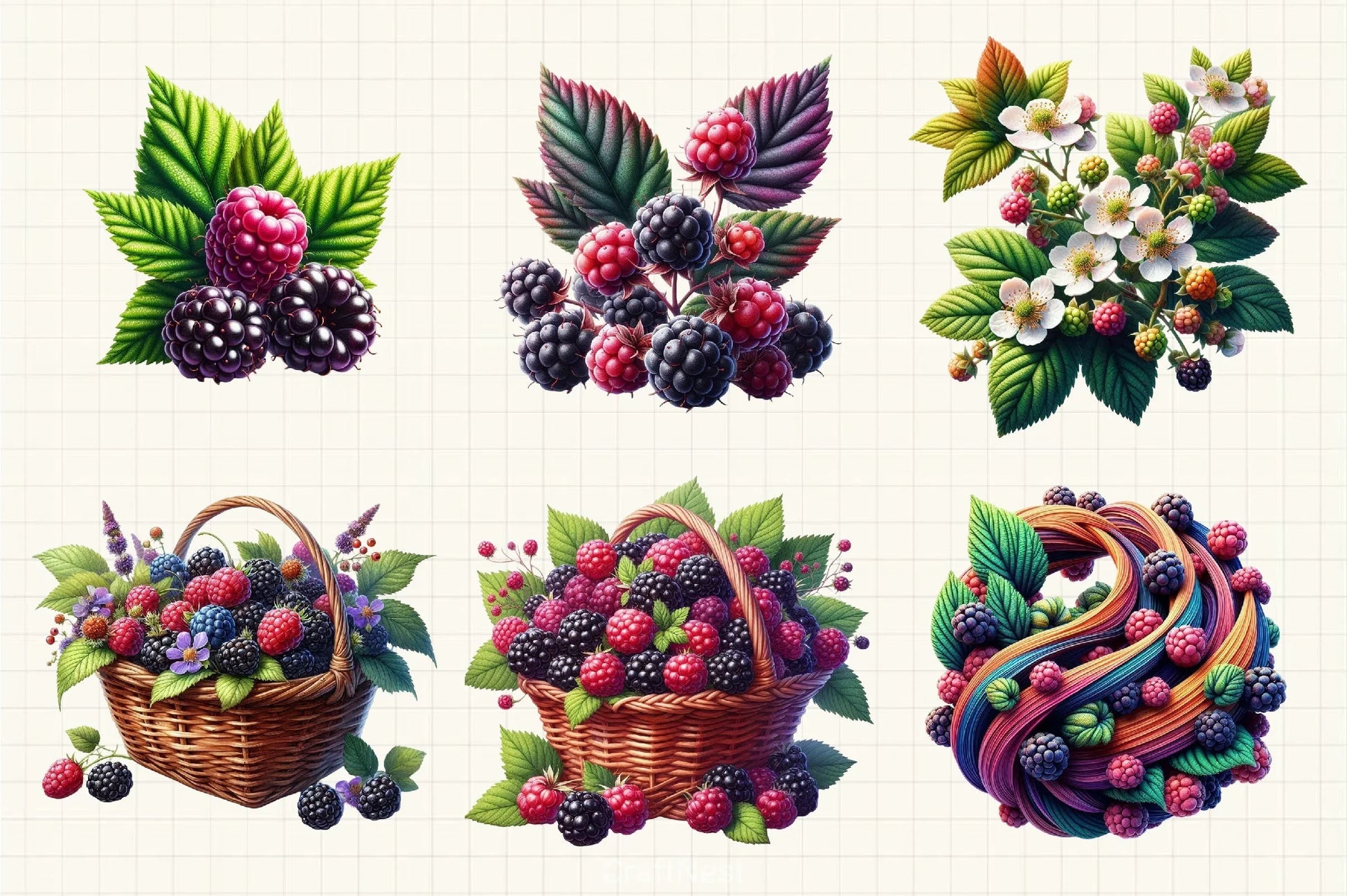 Blackberry Clipart Bundle - CraftNest - Digital Crafting and Art
