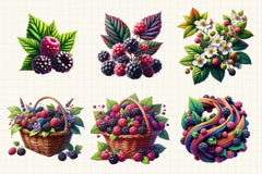 Blackberry Clipart Bundle - CraftNest - Digital Crafting and Art
