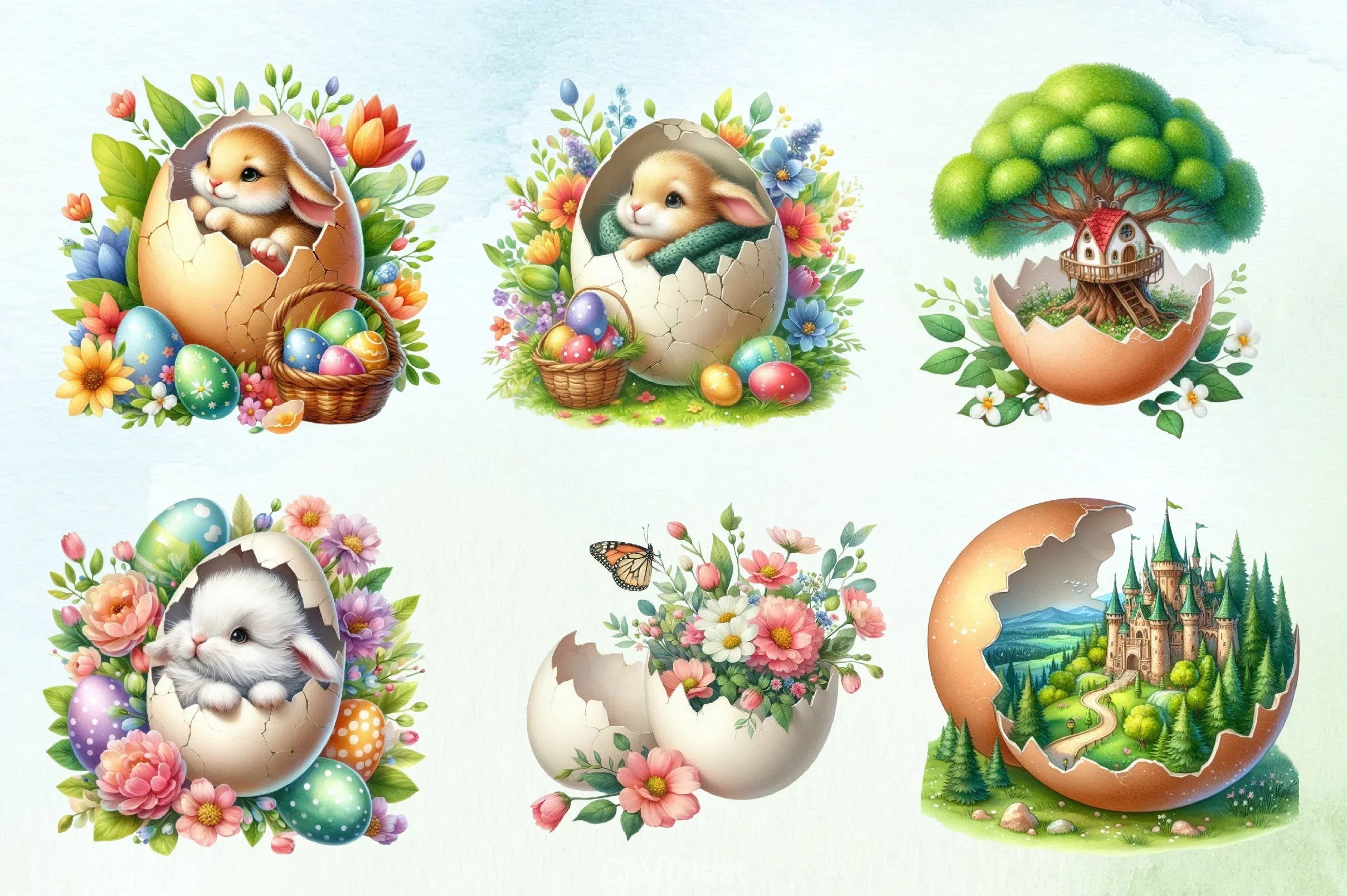 Spring Egg Clipart Bundle - CraftNest - Digital Crafting and Art