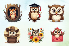Funny Owl Peeking Clipart Bundle - CraftNest - Digital Crafting and Art