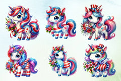 4th of July Unicorn Clipart Bundle 6 - CraftNest - Digital Crafting and Art