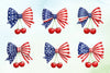 4th of July Cherry Bow Clipart Bundle