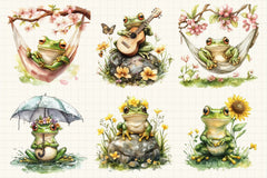 Spring Frogs Clipart Bundle - CraftNest - Digital Crafting and Art