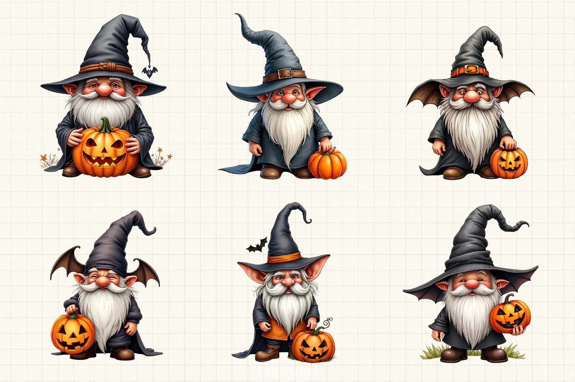 Halloween Gnome Clipart Bundle 2 - CraftNest - Digital Crafting and Art