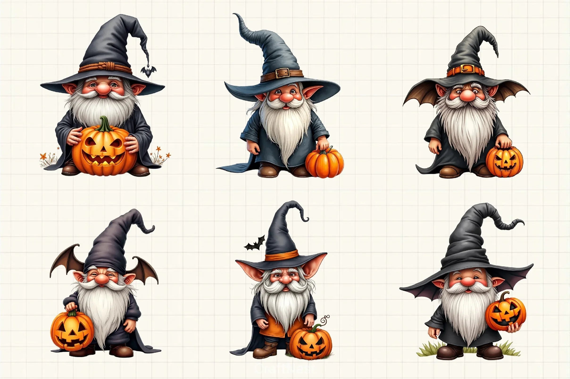 Halloween Gnome Clipart Bundle 2 - CraftNest - Digital Crafting and Art
