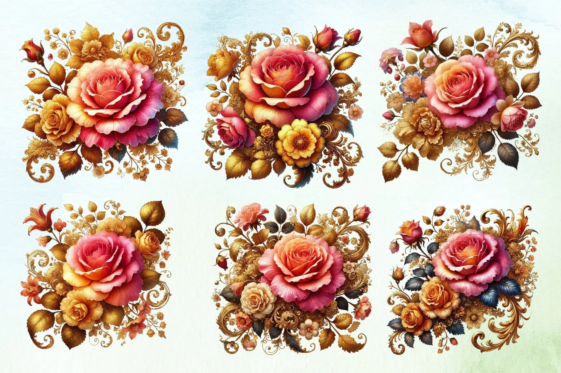 Spring Rose Flower Clipart Bundle 1 - CraftNest - Digital Crafting and Art