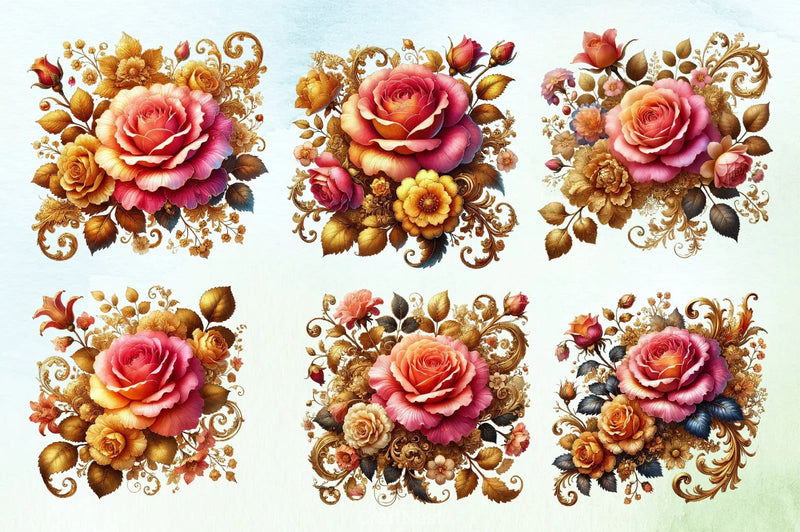 Spring Rose Flower Clipart Bundle 1 - CraftNest - Digital Crafting and Art