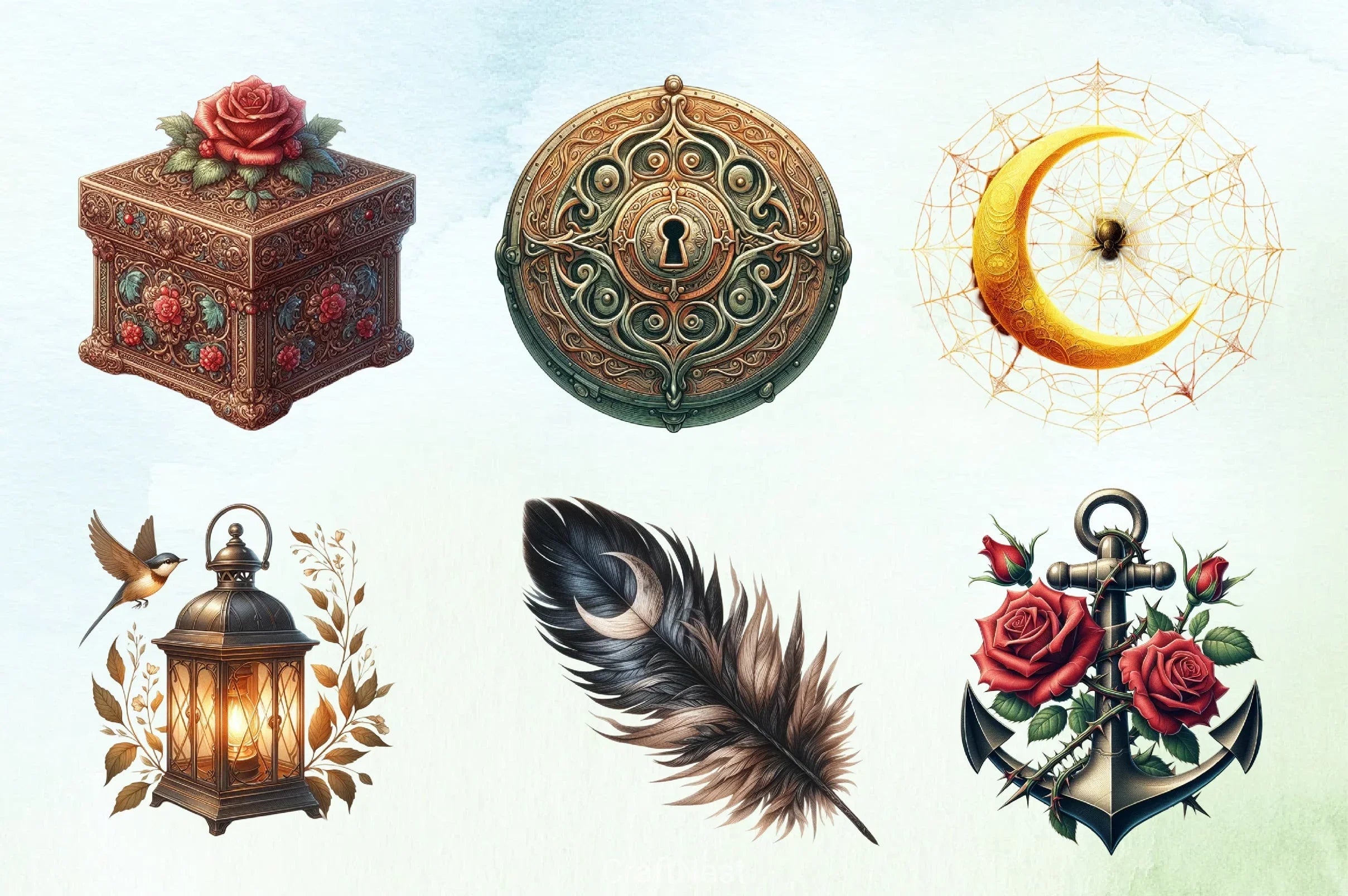 Gothic Summer Clipart Bundle 5 - CraftNest - Digital Crafting and Art