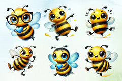 Funny Cute Bee Clipart Bundle - CraftNest - Digital Crafting and Art