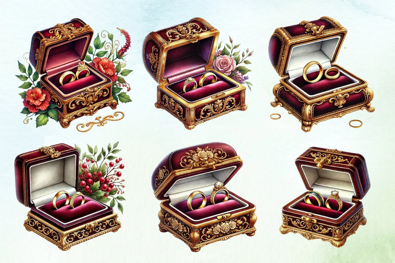 Gold Wedding Bands Clipart Bundle 18 - CraftNest - Digital Crafting and Art