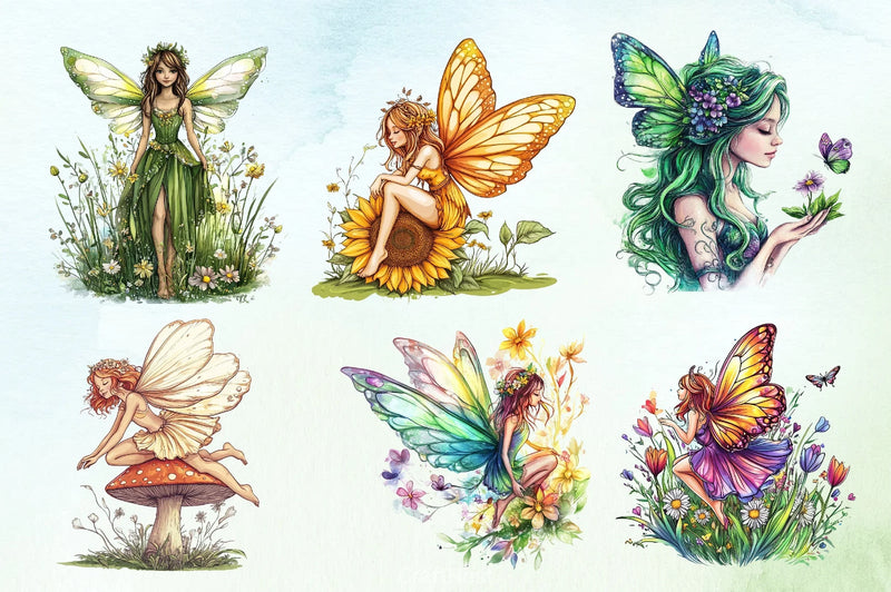 Fairy Spring Clipart Bundle - CraftNest - Digital Crafting and Art