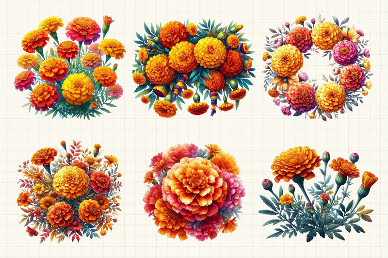 Marigold Clipart Bundle - CraftNest - Digital Crafting and Art
