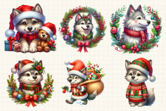 Funny Christmas Wolf Clipart Bundle - CraftNest - Digital Crafting and Art