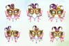 Mardi Gras Coquette Bow Clipart Bundle