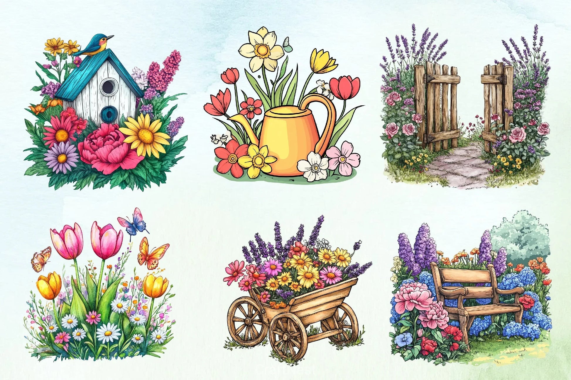 Spring Garden Clipart Bundle 2 - CraftNest - Digital Crafting and Art