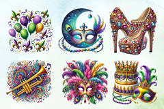 Glitter Mardi Gras Clipart Bundle - CraftNest - Digital Crafting and Art