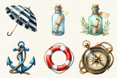 Nautical Summer Clipart Bundle - CraftNest - Digital Crafting and Art