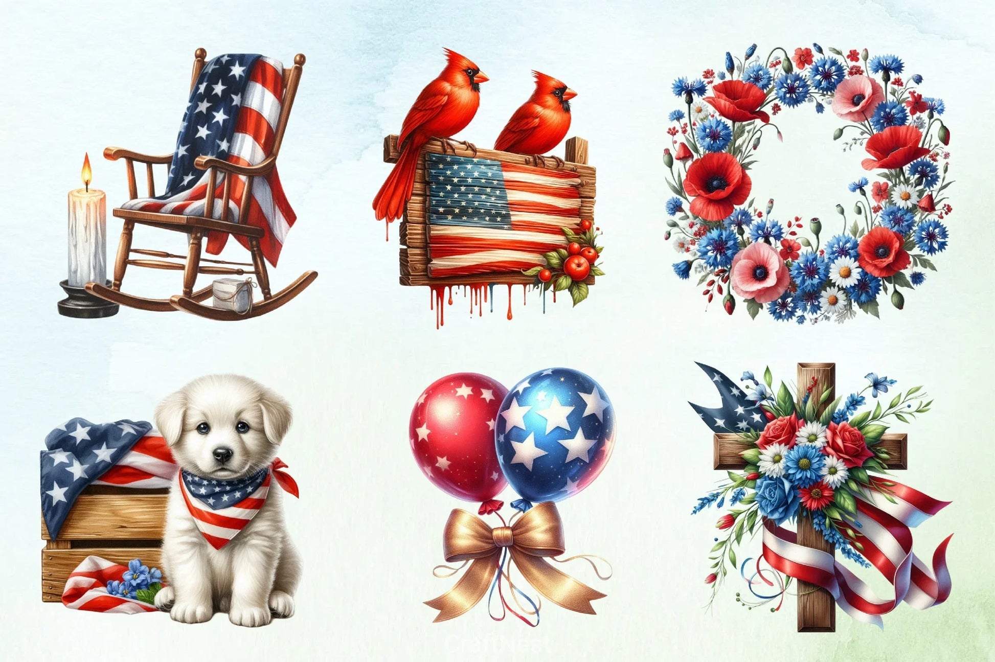 Memorial Day Clipart Bundle 5 - CraftNest - Digital Crafting and Art