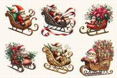 Christmas Santa Sleigh Clipart Bundle - CraftNest - Digital Crafting and Art