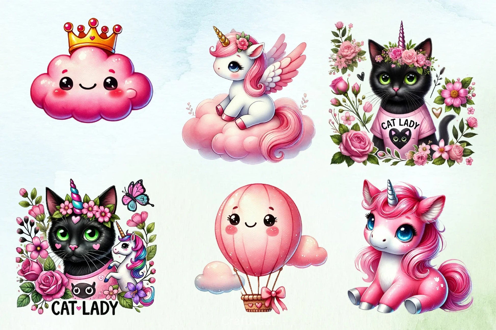 Cute Unicorn Clipart Bundle 16 - CraftNest - Digital Crafting and Art