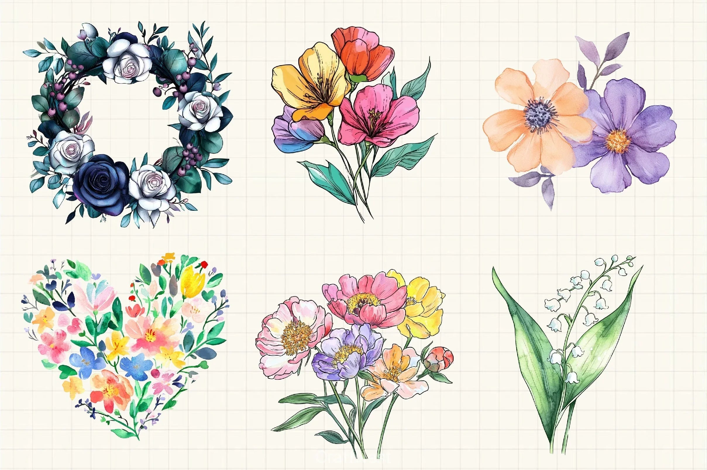 Spring Flowers Clipart Bundle - CraftNest - Digital Crafting and Art