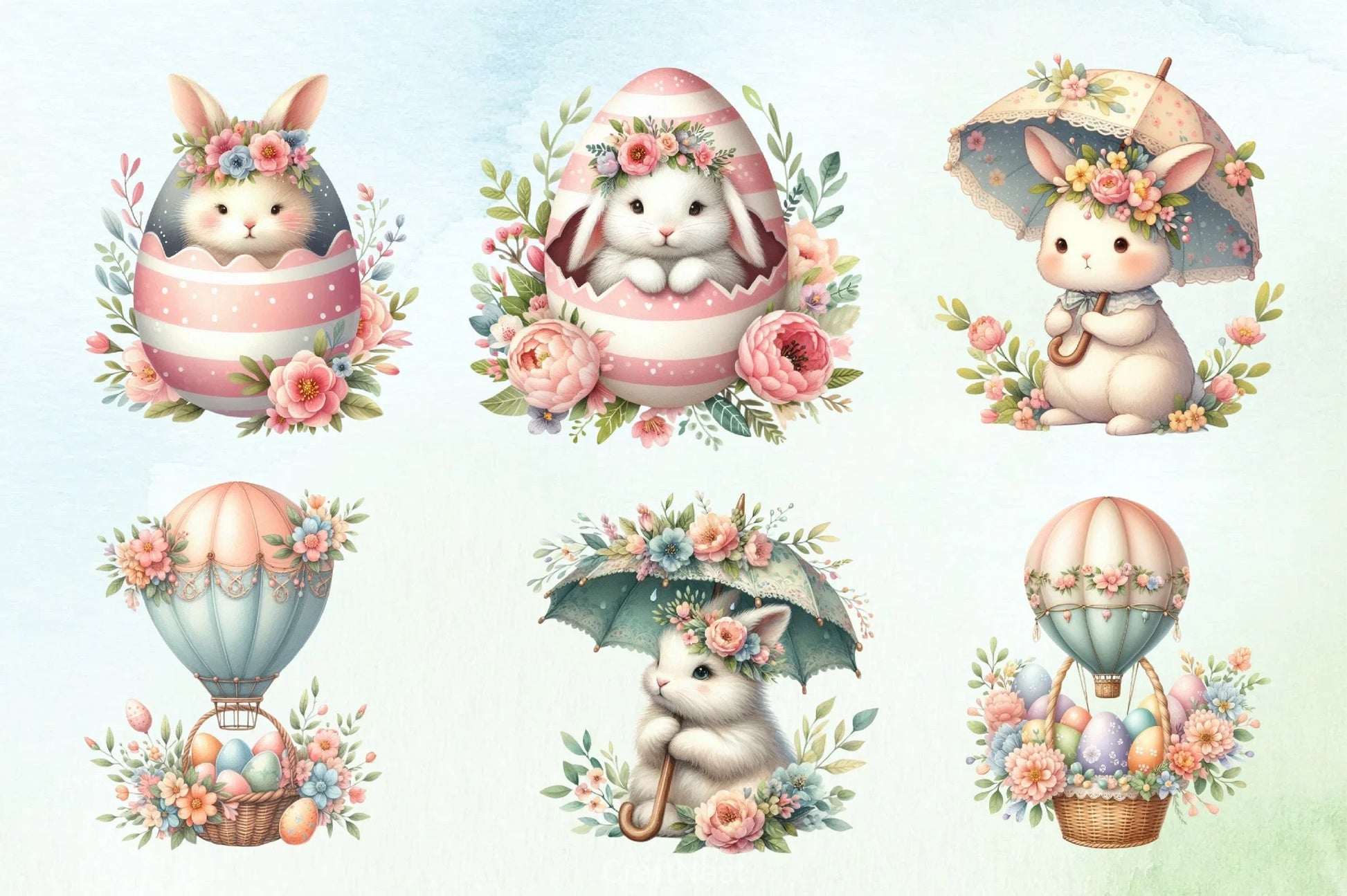 Cute Pink Easter Clipart Bundle 3 - CraftNest - Digital Crafting and Art