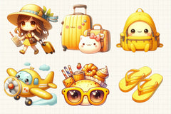 Cute Yellow Travel Clipart Bundle - CraftNest - Digital Crafting and Art