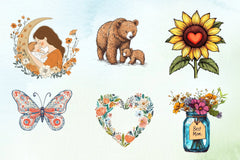 Boho Mother's Day Clipart Bundle - CraftNest - Digital Crafting and Art