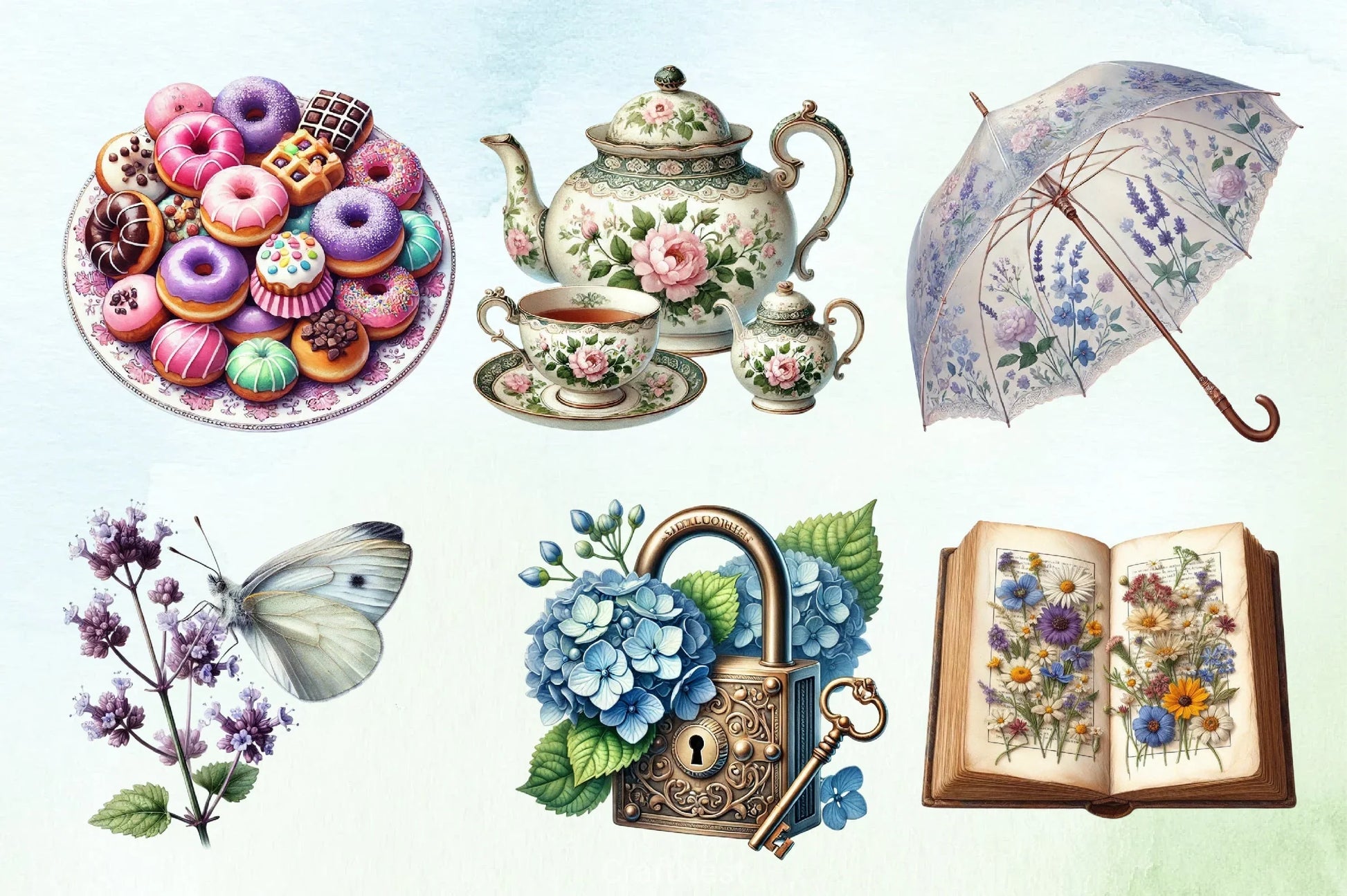 Floral Garden Spring Clipart Bundle - CraftNest - Digital Crafting and Art