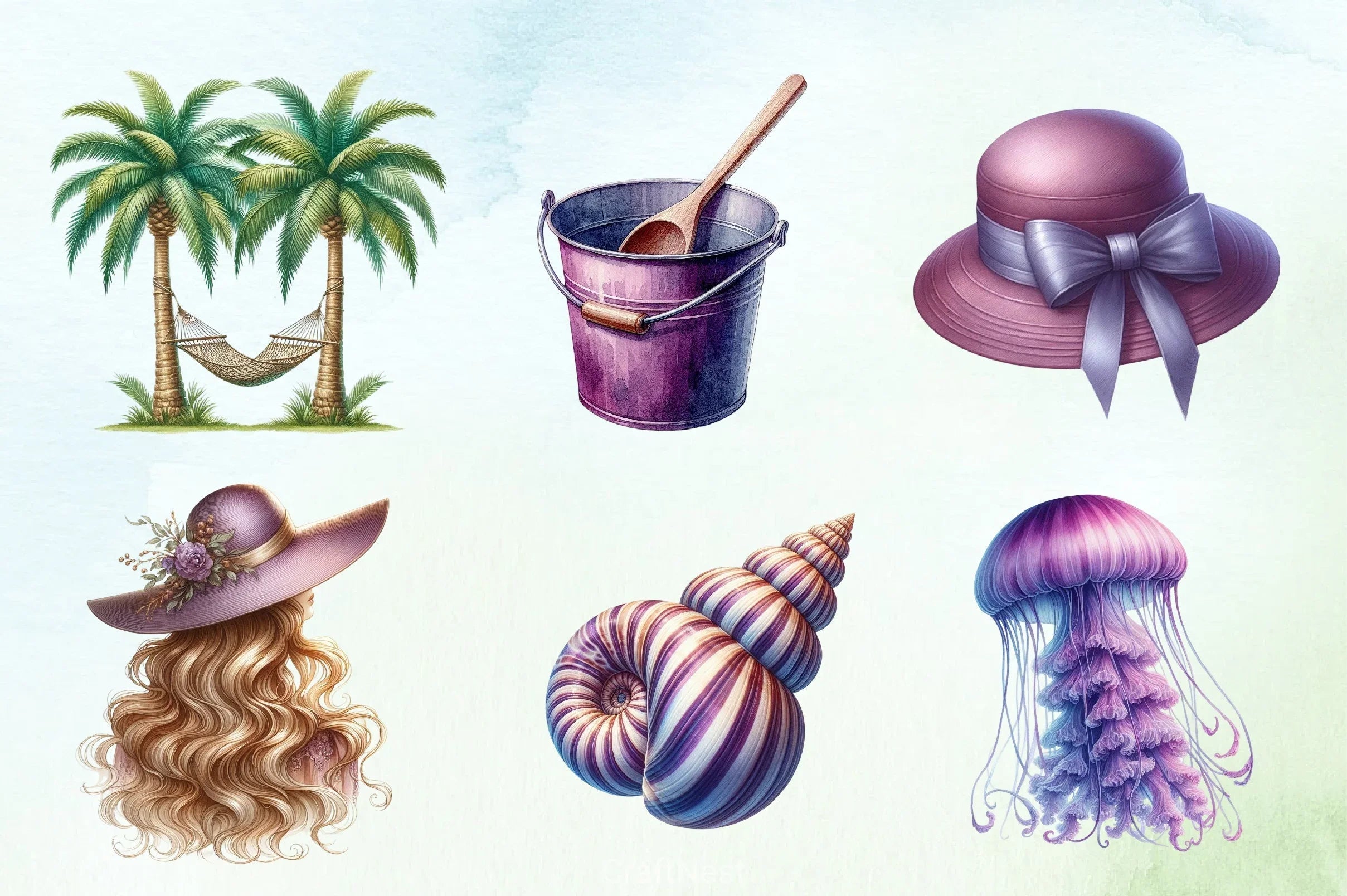 Purple Summer Clipart Bundle 6 - CraftNest - Digital Crafting and Art