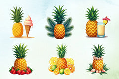 Pineapples Clipart Bundle - CraftNest - Digital Crafting and Art